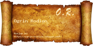 Ogrin Rodion névjegykártya
